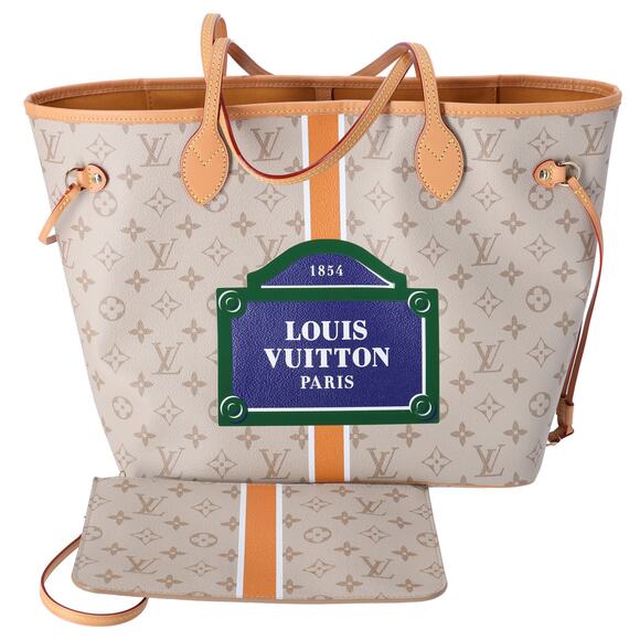 Louis Vuitton Handbags - Louis Vuitton Neverfull MM Tote Collection Line M23501 Beige Monogram